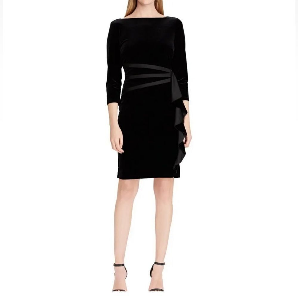 American living black velvet dress size 8 new